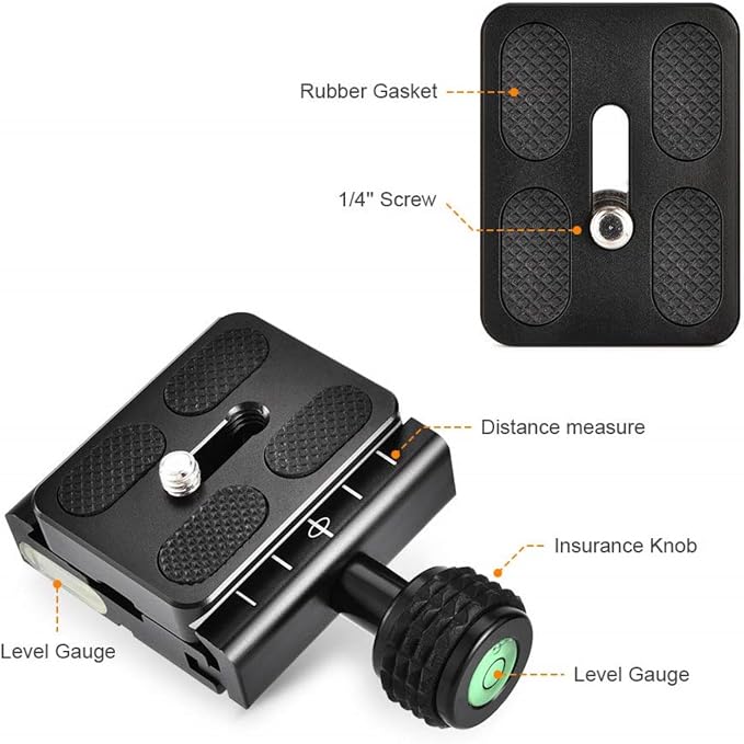 UTEBIT 50mm Arca Swiss Quick Release Plate, Aluminum QR Clamp Adapter Set - Image 5