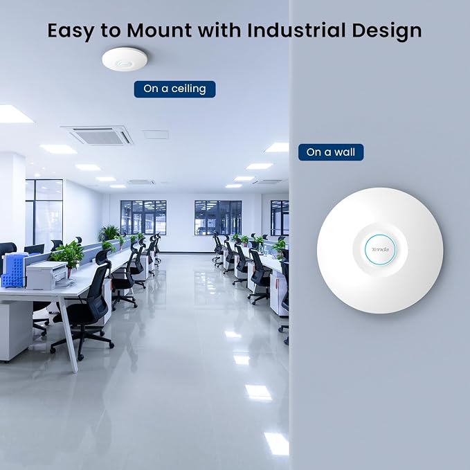 Tenda WiFi 6 Wireless Access Point, AX3000 Dual-Band Ceiling Mount WiFi Access - Image 4