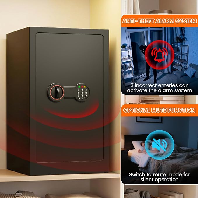 35-Min 1700°F Fireproof Safe for Home Documents, 27.6" Tall Large Safe Box for - Image 5