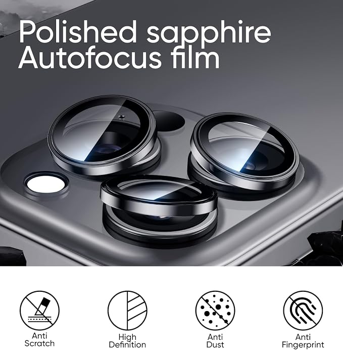 MAGIC JOHN for iPhone 16 Pro Max/16 Pro Camera Lens Protector 9H Aerospace - Image 5