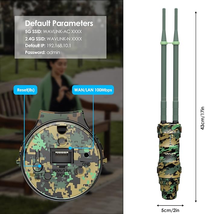 WAVLINK AC1200 Outdoor Long Range Wi-Fi Extender, Dual Band Outdoor Access Point - Image 8