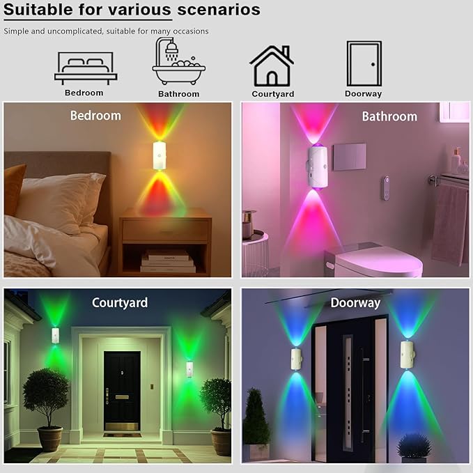 LED Wireless Wall Sconce with 7 Colors Changing, Motion Sensor Light Indoor - Image 5