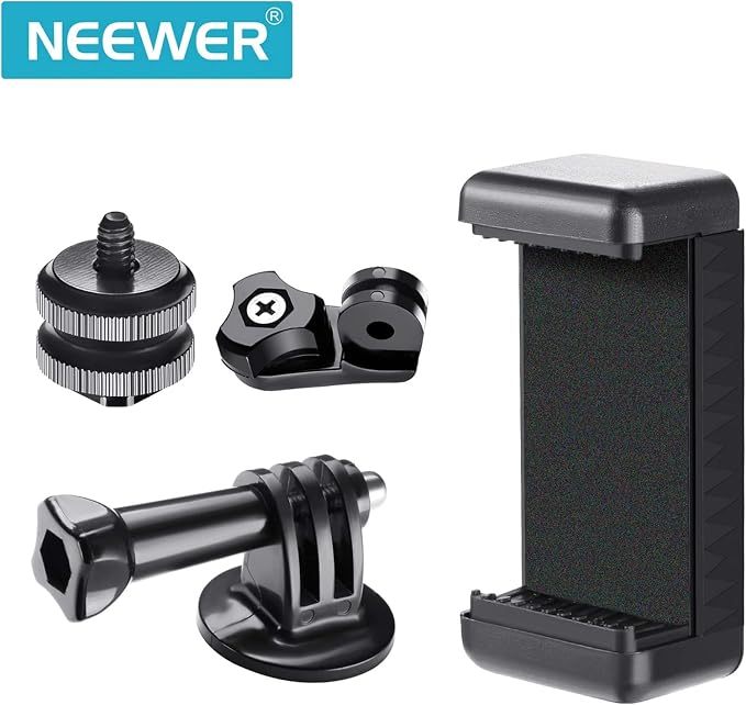 NEEWER Phone Holder/Hot Shoe Mount Adapter Kit Action Camera Mount Compatible - Image 3