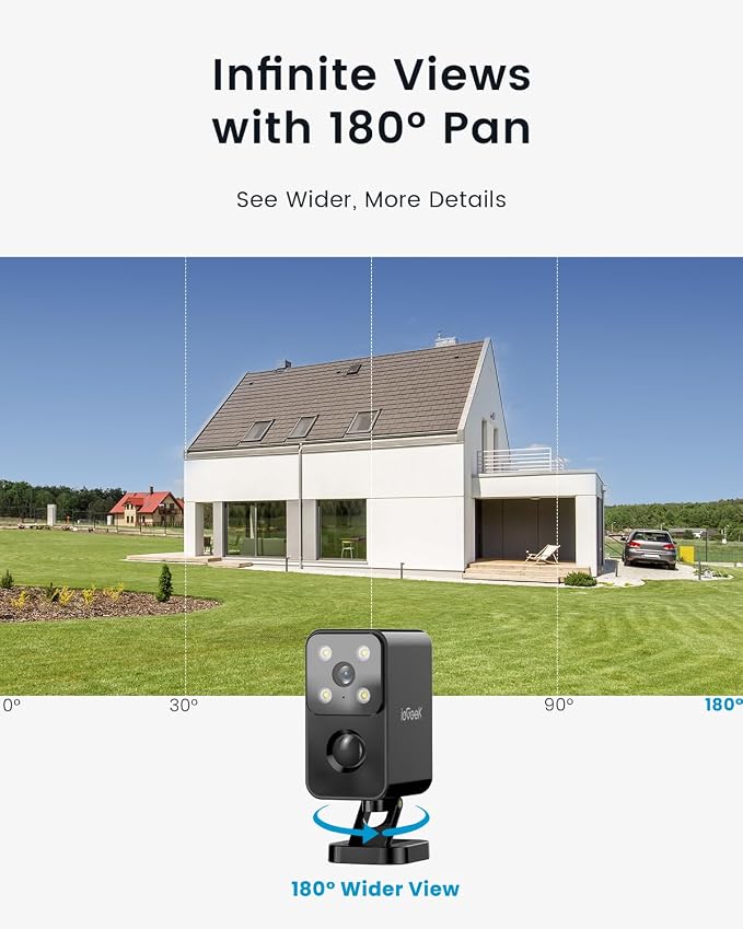 ieGeek Outdoor Camera Wireless Home Security Cameras Pan Rotating 180° - Image 2