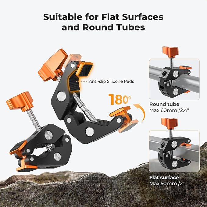 K&F CONCEPT 22" Magic Arm Clamp Kit, Overhead Desk Camera Mount, Long - Image 5