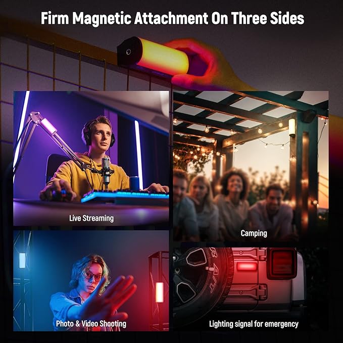 NEEWER Basic Magnetic Handheld Light Wand, 360° Full RGB Mini LED Video Light - Image 4