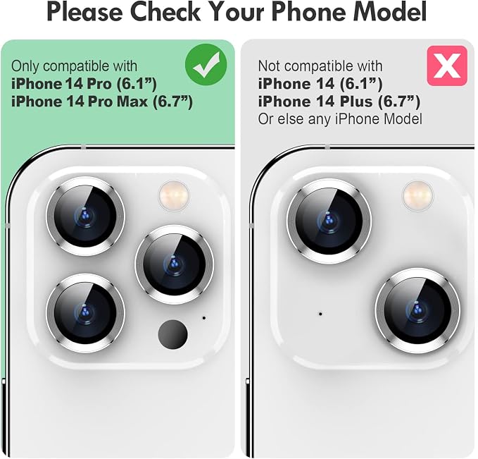 for iPhone 14 Pro/14 Pro Max Camera Lens Protector Bling, 9H Hardness - Image 2