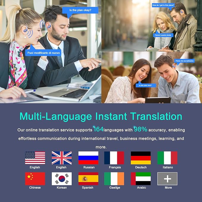 AI Translation Earbuds Real Time, 164 Language Translator Earbud 3-in-1 - Image 3