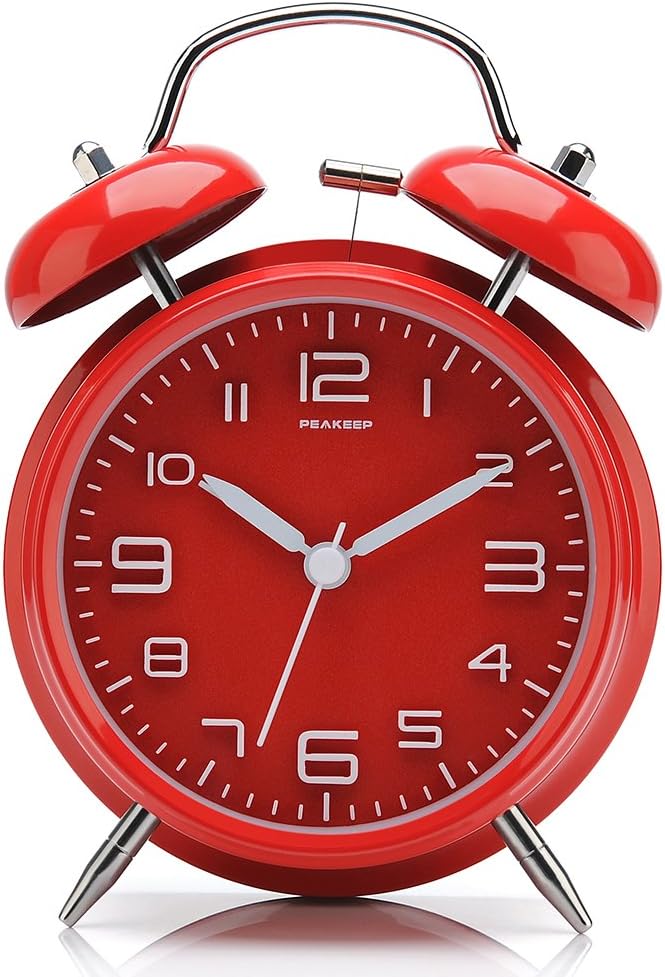 Peakeep 4.5 Inches Twin Bell Loud Alarm Clock - Image 2