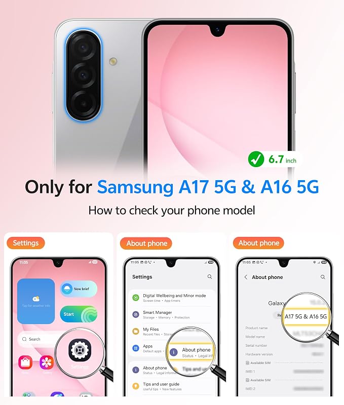 FNTCASE for Galaxy A17/A16 5G Phone Case: for Samsung A17 Cases Matte - Image 2