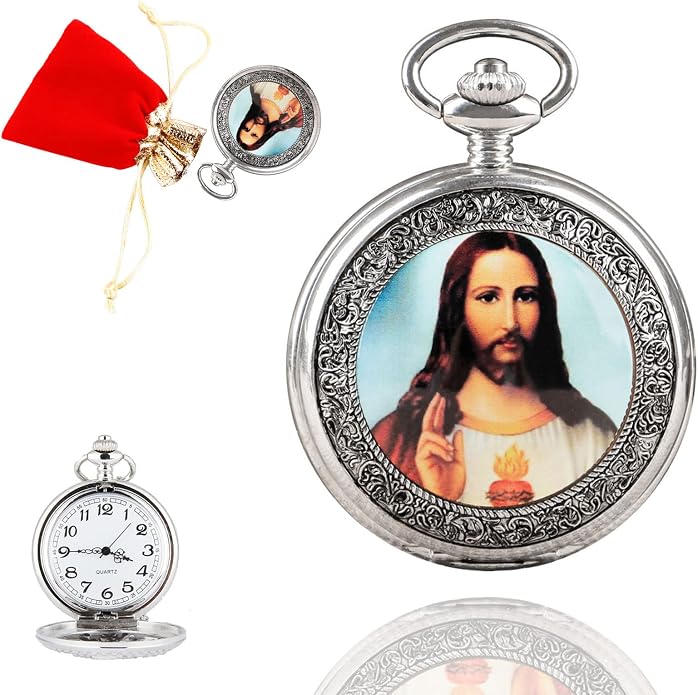 Men's Pocket Watch, Arabic Digital Dial Pocket Watches - Image 8