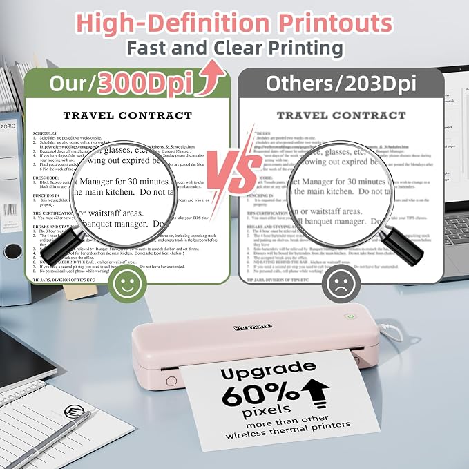 Phomemo M834 Portable Printer, Wireless Bluetooth Thermal Printer, Support 8.5" - Image 3