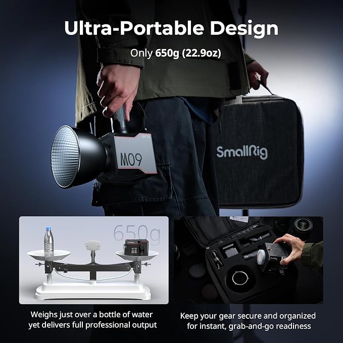 SmallRig RC 60B COB Video Light, 49Wh Battery 45min Runtime, 63W 11200lux CRI - Image 6