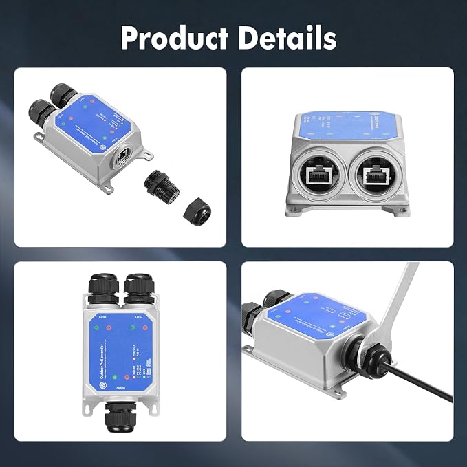 IP67 Outdoor Gigabit PoE Passthrough Switch - 1 In 2 Out Extender - Image 7