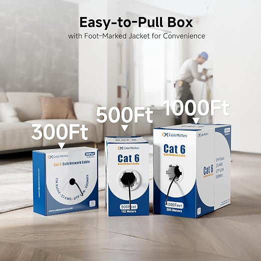Cable Matters 10Gbps in-Wall Riser Rated 23AWG Bare Copper Cat6 Ethernet Cable - Image 8