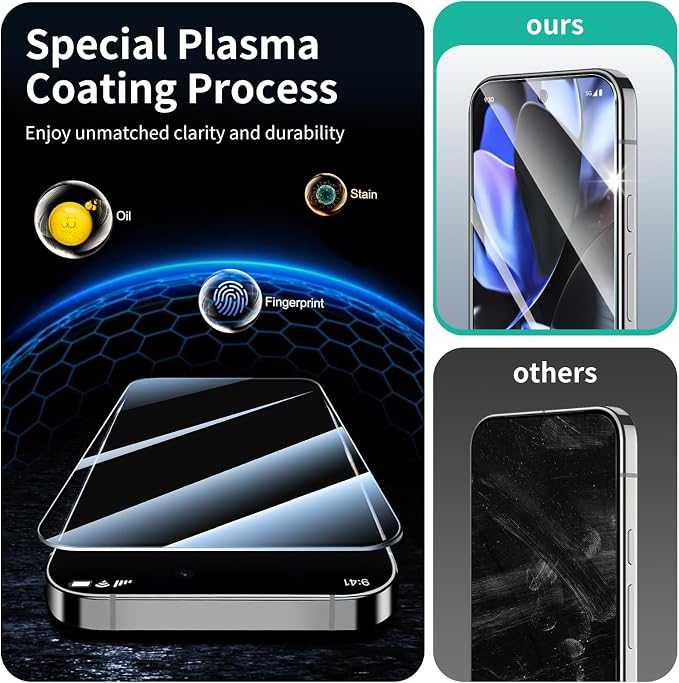 3+3+1-Pack, Privacy Screen Protector and Camera Lens Protector - Image 7