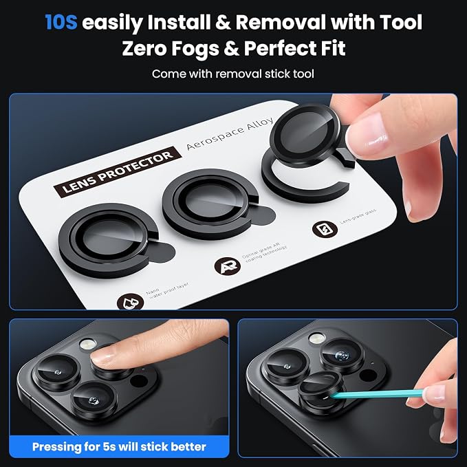 WSKEN for iPhone 16 Pro/iPhone 16 Pro Max Camera Lens Protector - Image 6