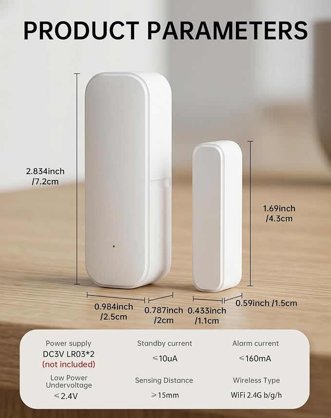Zigbee Door and Window Sensor, Wireless Mini Contact Sensor, Home Automation - Image 8