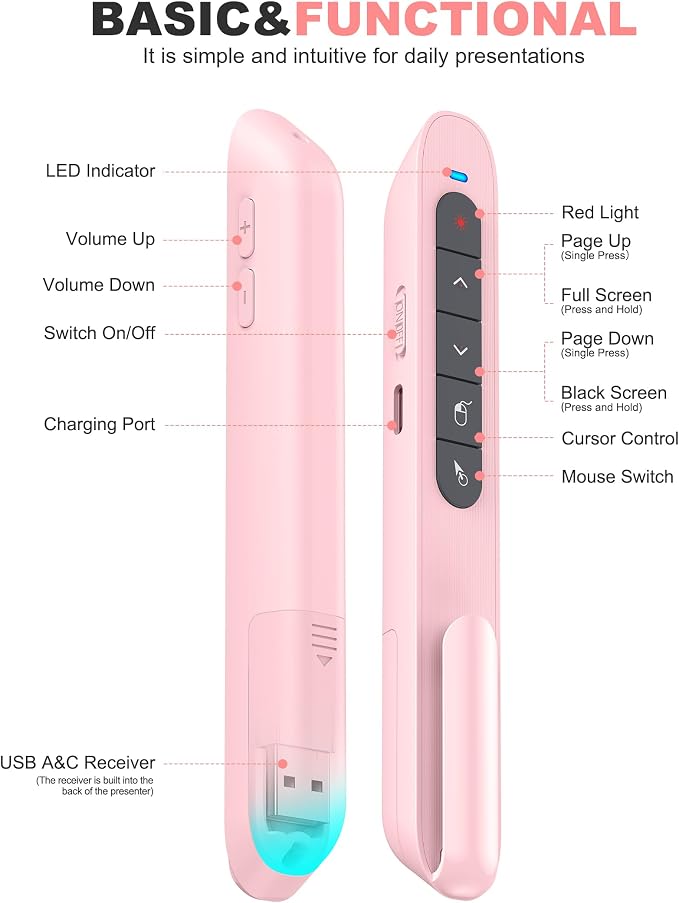 DINOSTRIKE Pink Wireless Presentation Remote - Image 7