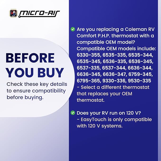 MICRO-AIR EasyTouch Digital RV Thermostat Replacement - Image 8