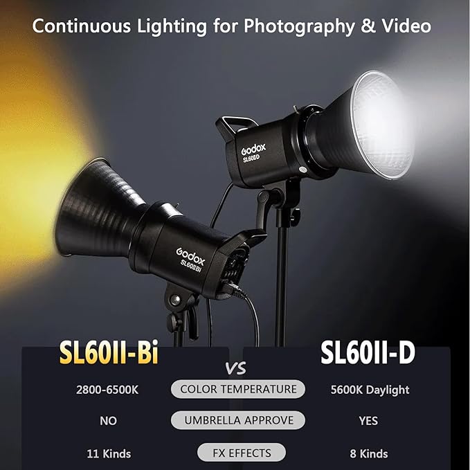 Godox SL60II-Bi LED Video Light Kit, Continuous Lighting - Image 2