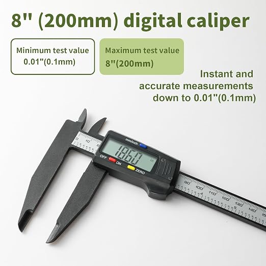 Digital Caliper 0-8" Measuring Tool, Micrometer Caliper - Image 4