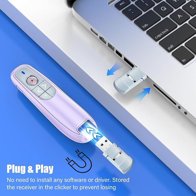 Presentation Clicker Wireless Presenter Remote Clicker, USB C PowerPoint Clicker - Image 5