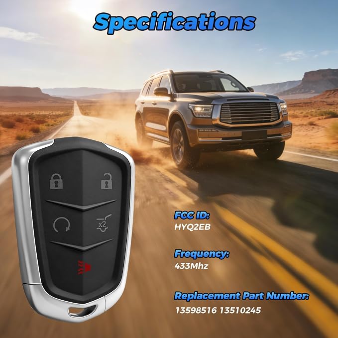 Smart Key Fob 13598516 13510245 433Mhz HYQ2EB Keyless Entry Remote Control - Image 4