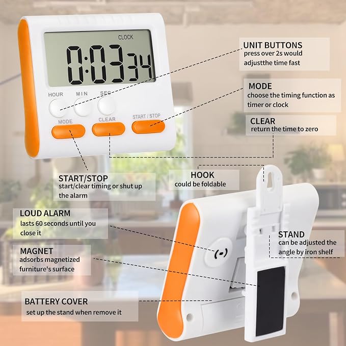 Mudder 3 Pack Digital Kitchen Timer - Image 5