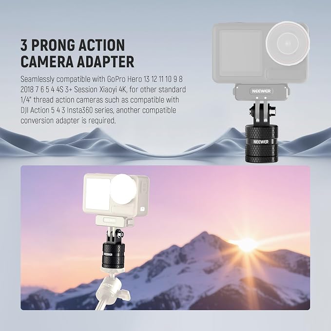 NEEWER Action Camera Tripod Mount Adapter Compatible - Image 2