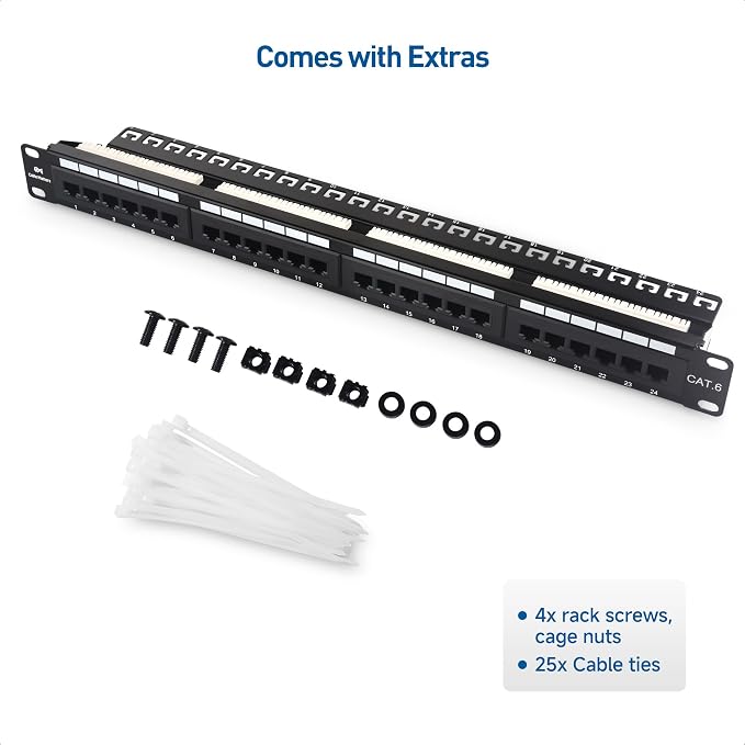 Cable Matters 24 Port Patch Panel Rackmount or Wall Mount 19-Inch - Image 7