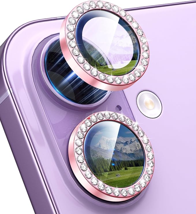for iPhone 17 Camera Lens Protector Bling, Individual Diamond Metal Ring by Xfilm
