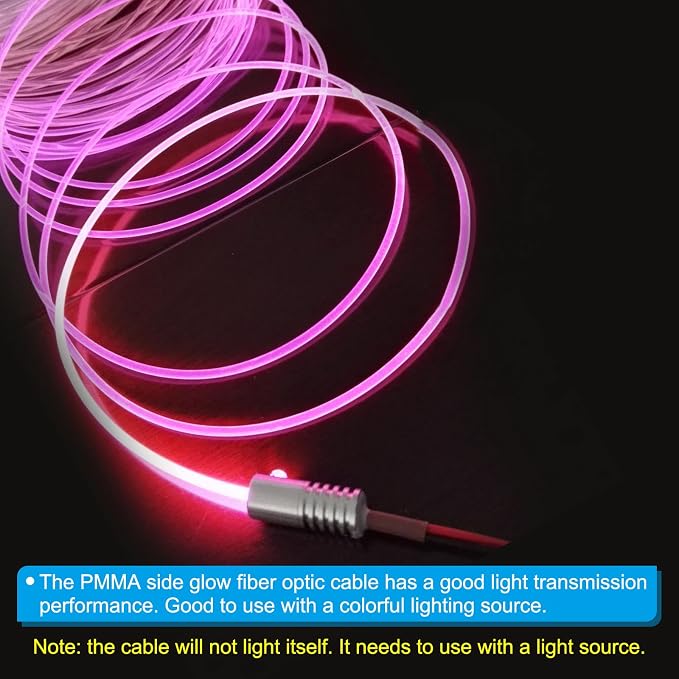 PATIKIL 3mm 1m PMMA Side Glow Fiber Optic Cable Kit, - Image 5