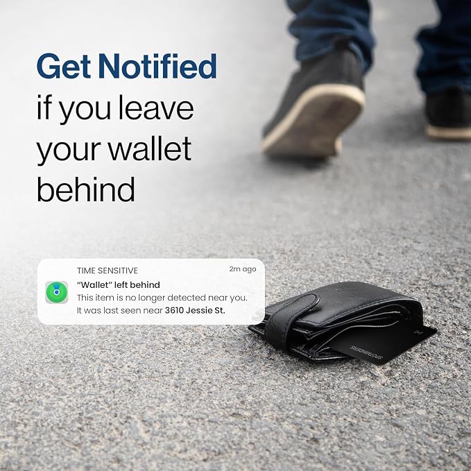 SPOTMINDERS Apple MFI Certified Wallet Tracking Card Black 4-Pack - Image 5