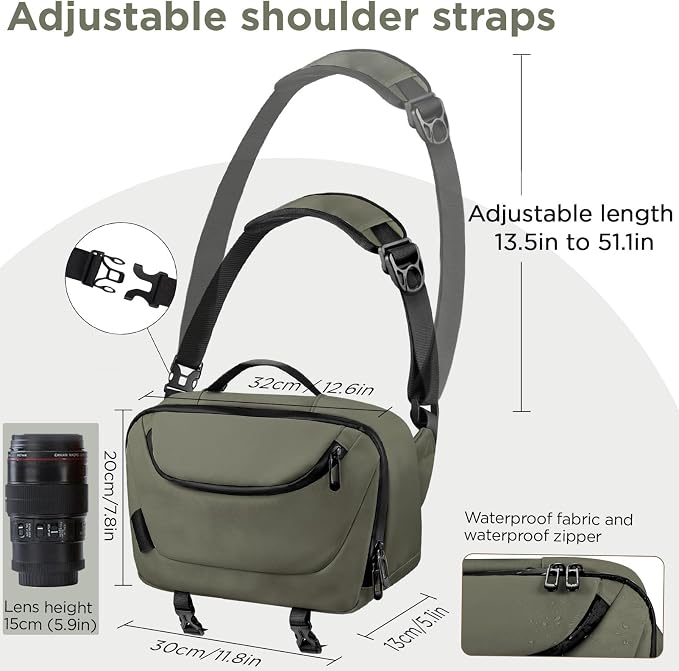 TAAOKA Camera Sling Bag, Travel Waterproof Camera Case - Image 5