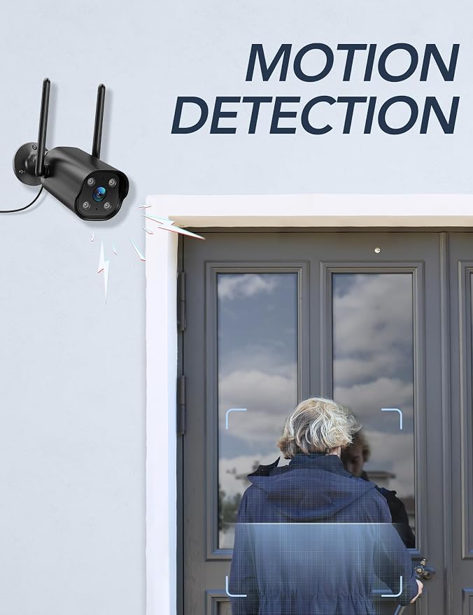 GNCC 2K Outdoor Security Camera, 24/7 Recording, 9.85ft Cord, No Battery - Image 4