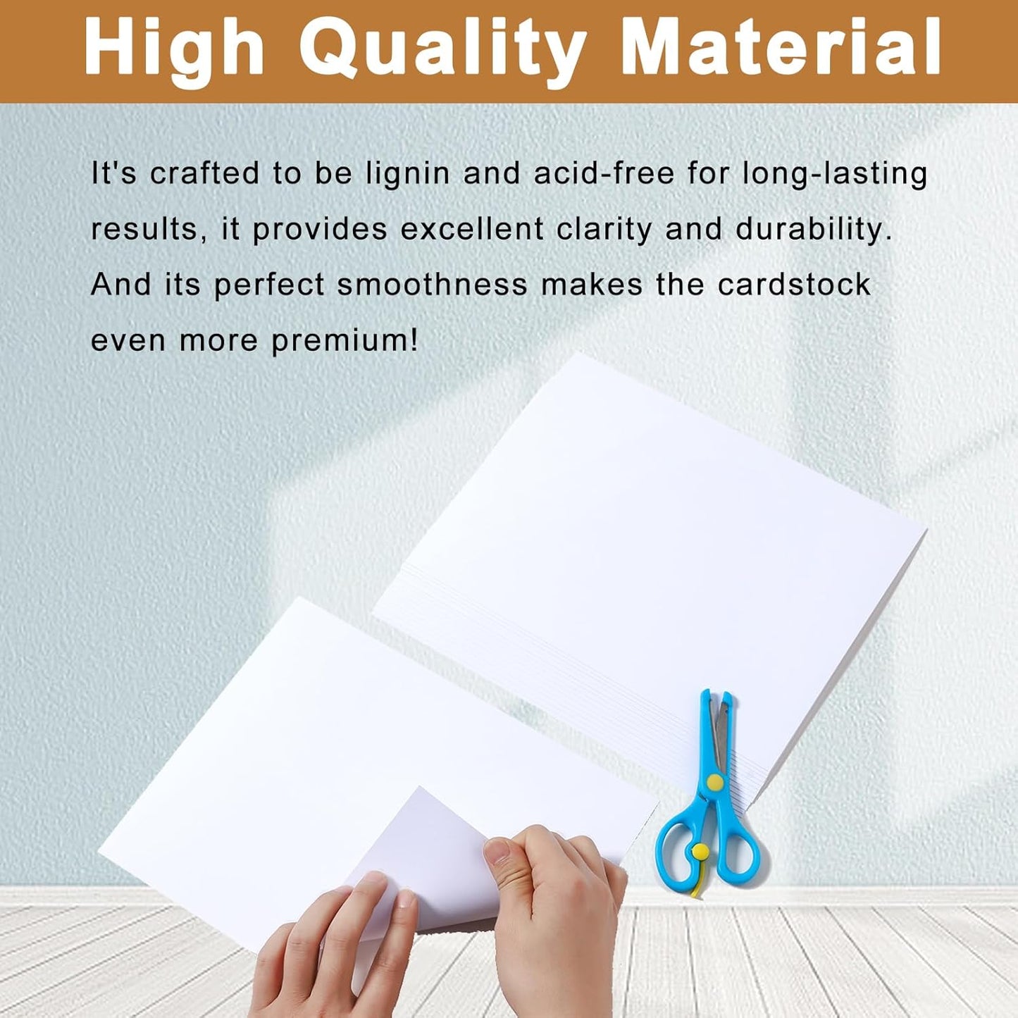 100 Sheets Bright White Cardstock 8.5 x 11 Printer Paper, 200gsm/75lb Thick White Construction Paper Card Stock for Certificates, Menus, Cards Making, Business Cards, School Crafting
