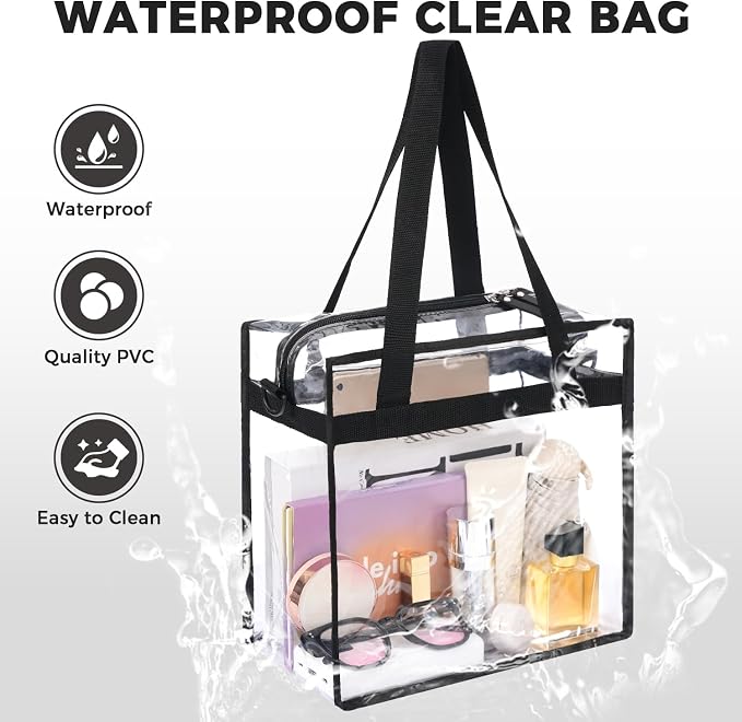 BAGAIL Clear Bags 12x6x12 Stadium Approved Clear Tote Bag - Image 7