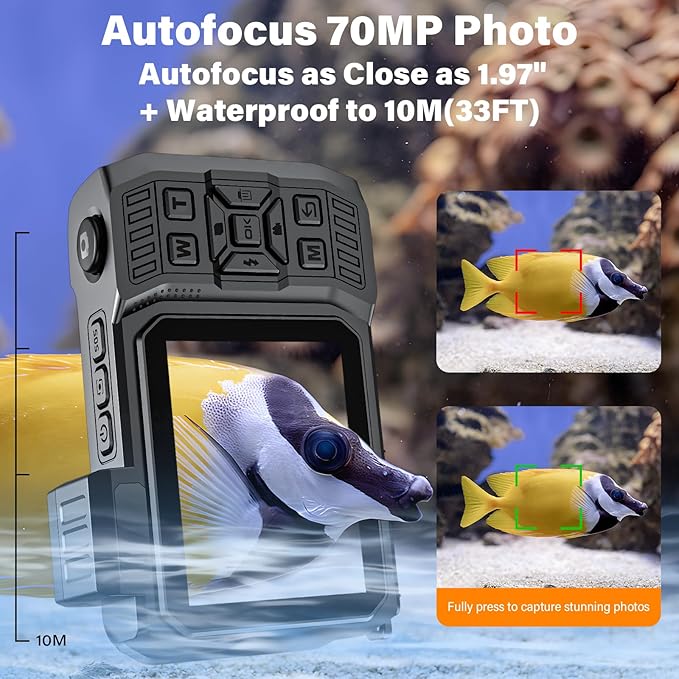8K Underwater Camera, WiFi 33FT 70MP Waterproof Camera - Image 4