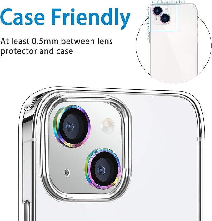 for iPhone 15 and 15 Plus Camera Lens Protector, Anti-Scratch Lens Cover 9H - Image 5