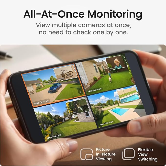 aosu T2 Pro Solar Security Cameras Wireless Outdoor, 4 Cam Kit, 3K Dual Cam No - Image 7