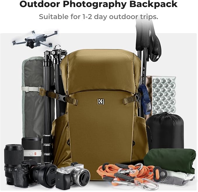 K&F CONCEPT Camera Backpack, 30L Large Capacity Camera Bag, Waterproof DSLR - Image 9