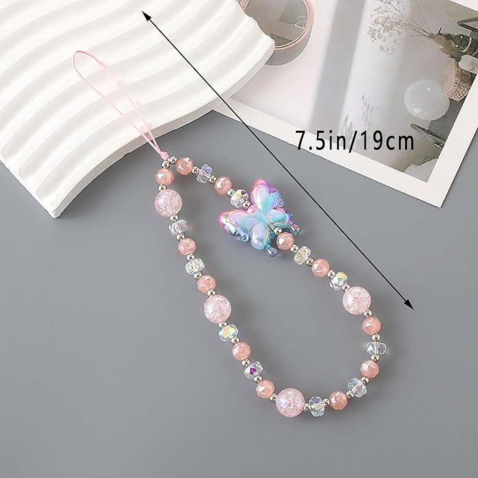 Beaded Phone Charm Lanyard Strap Girly Style Fixed Beads Pearl Lanyards - Image 5