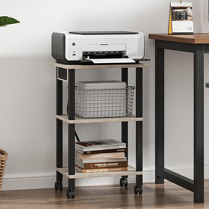 TUTOTAK 3 Tier Printer Stand, Rolling Printer Cart - Image 4