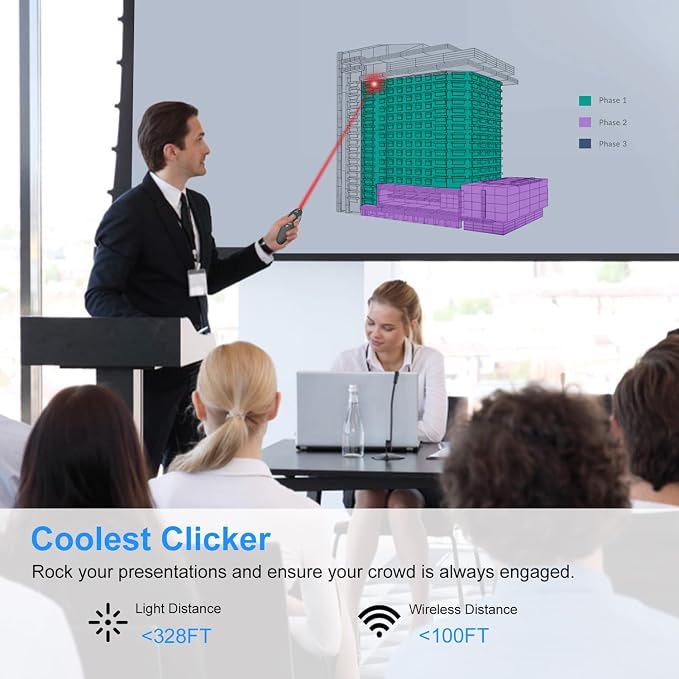 Wireless Presentation Clicker for PowerPoint, Wireless Presenter Remote - Image 6