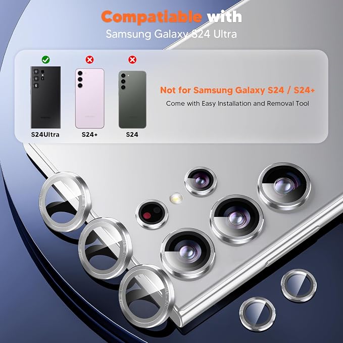 Hoerrye for Samsung Galaxy S24 Ultra Camera Lens Protector, Case-Friendly - Image 2