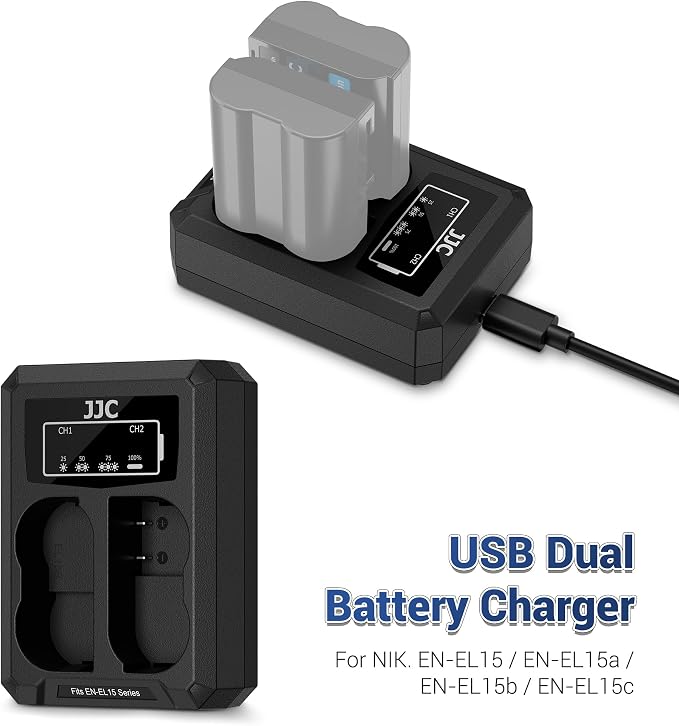 JJC EN-EL15 Battery Charger USB Dual Slot - Image 2