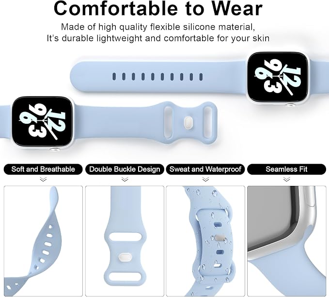 Sport Band Compatible with Apple Watch 38mm 40mm 41mm 42mm 44mm 45mm 46mm 49mm - Image 3