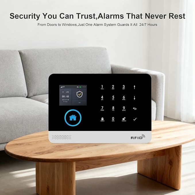 LWOHSI Home Alarm System with LCD Screen, Wireless Home Security Systems with - Image 2