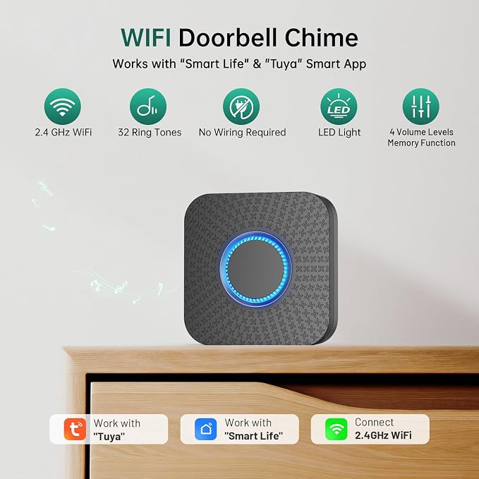 2 Pack Smart Wireless Doorbell Chime, 3 in 1 Doorbell Extender - Image 8